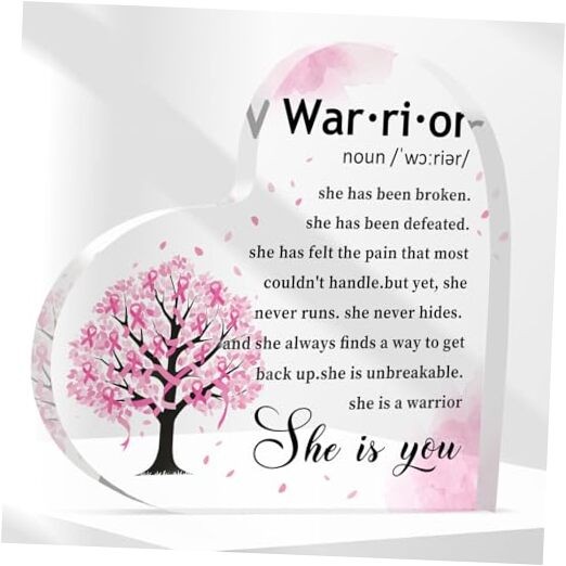 Survivor Gifts 3.9 x 3.9" Plaque Inspirational Gifts for Women Breast Cancer