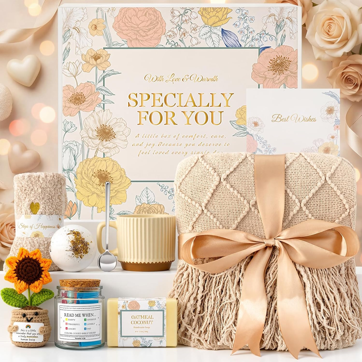 Get Well Soon Gifts Baskets for Women, Spa Self Care Gifts, Thinking of You Gift