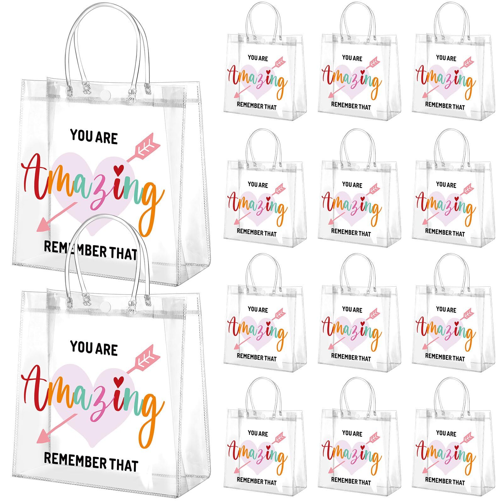20 Pcs Inspirational Gifts Bulk for Women Clear PVC Gift Bags You Are Amazing...