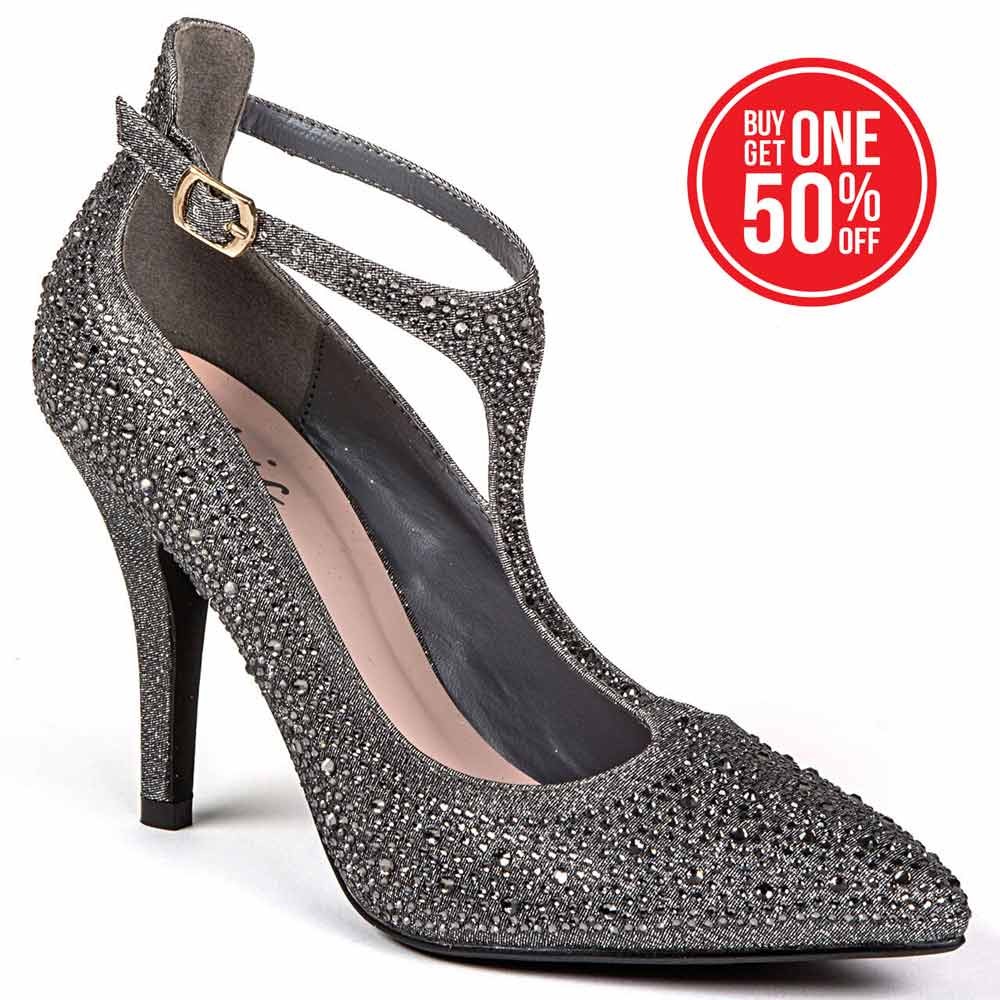 Chic by Lady Couture Party Pewter Trendy Fashion Heels (USA Women Size 10)