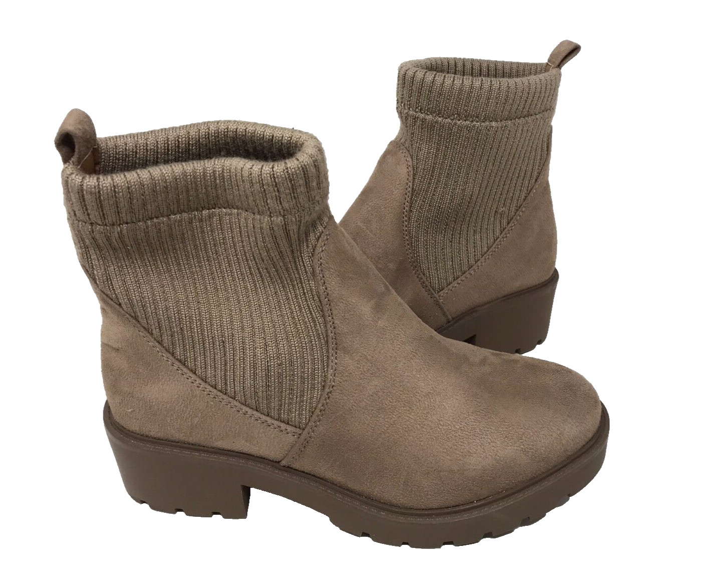 Sonoma Women's Crumbcoat Chelsea Pull On Trendy Fashion Boots Taupe Size:7 90F