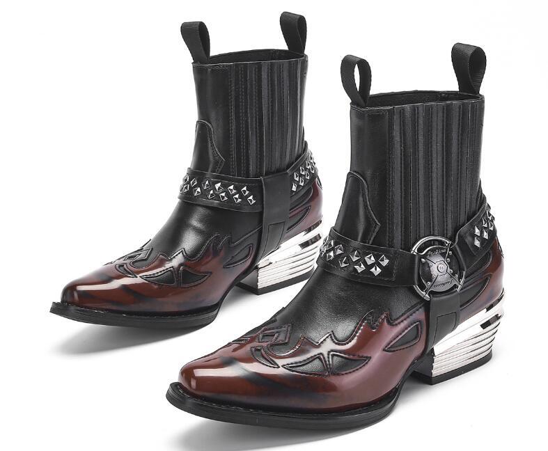 Punk Gothic Women's Pointy Toe Block Heels Zipper Rivet Motorcycle Ankle Boots