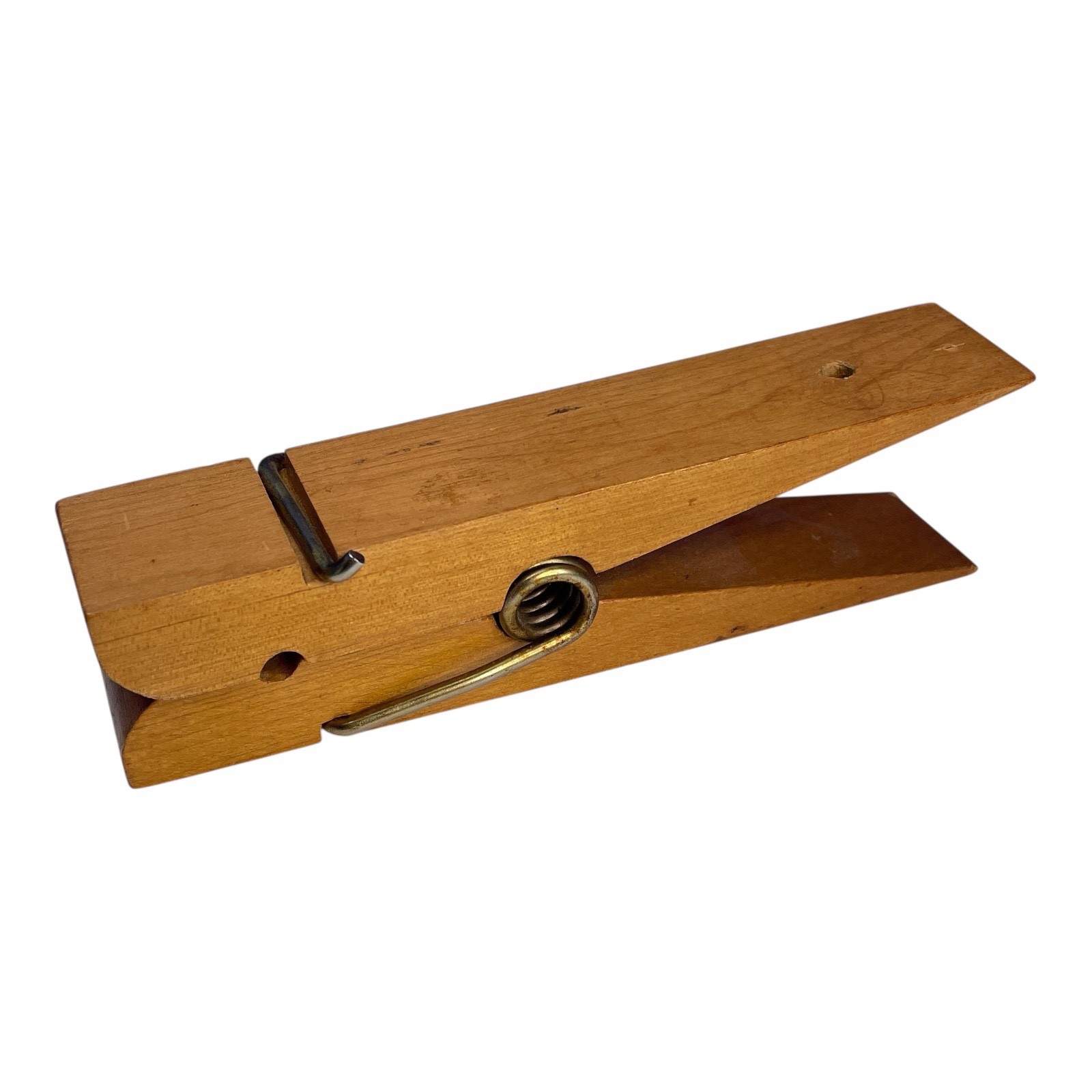 Vintage Wood Jumbo Clothespin Natural 6"  Novelty Item Works Clip Large Japan