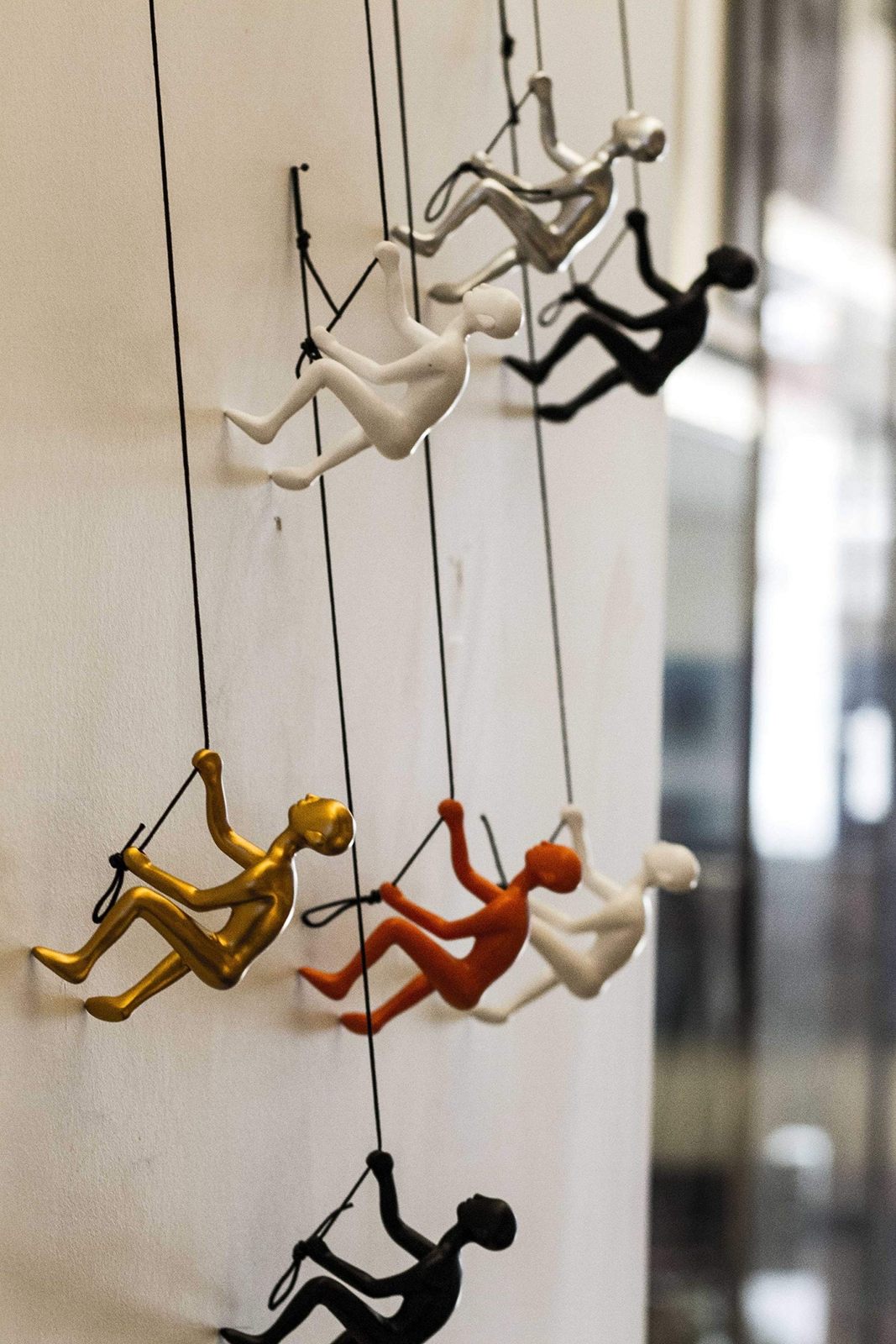 6 Gold Unique Climbing Man With Rope Wall Art