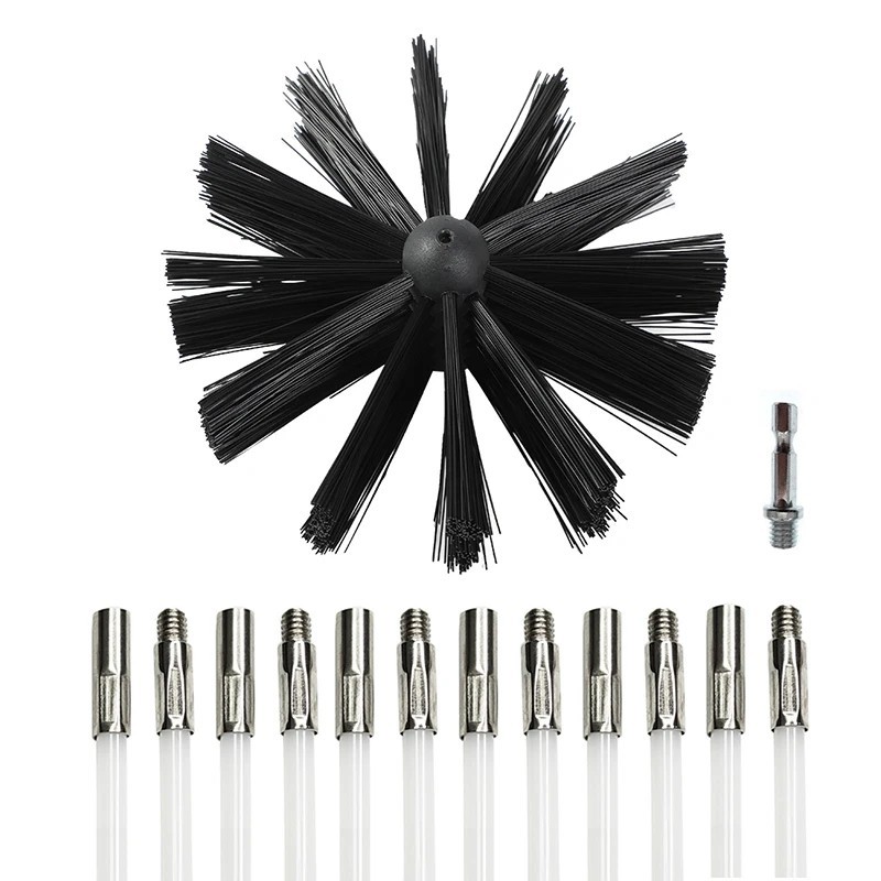 Chimney Brush Vent Cleaner Sweep rotary Kit  New!-  Free Shipping