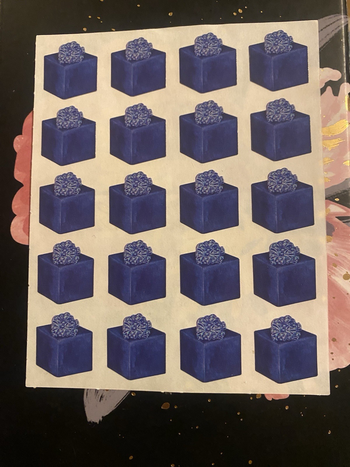 Vintage Creative Memories Blue Present Boxes Sticker Sheet