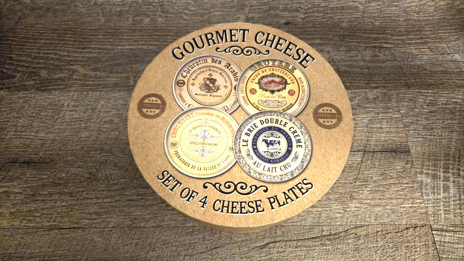 Creative Tops Gourmet Cheese Set of 4 Ceramic Side Plates in Presentation Box