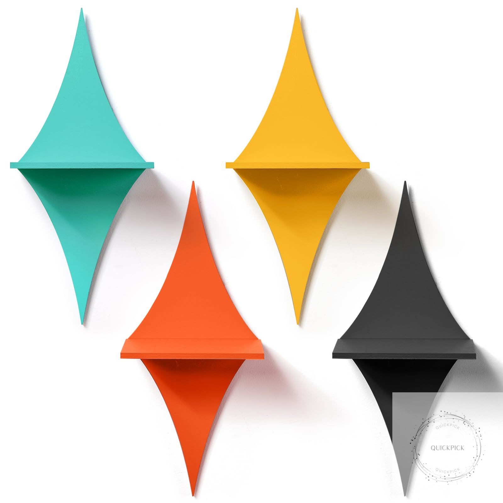 4 Pcs Mid Century Wall Decor Wooden Retro Celestial Star Shaped Burst Wall Art