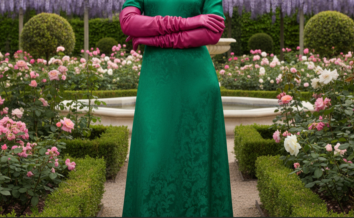 Women Long Pink Sheep Leather Gloves Smooth Lined Elegant Winter Dress Wear