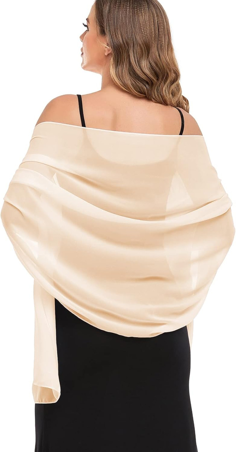 Shawls and Wraps for Evening Dresses Sheer Chiffon Women Elegant Soft Silky Wrap