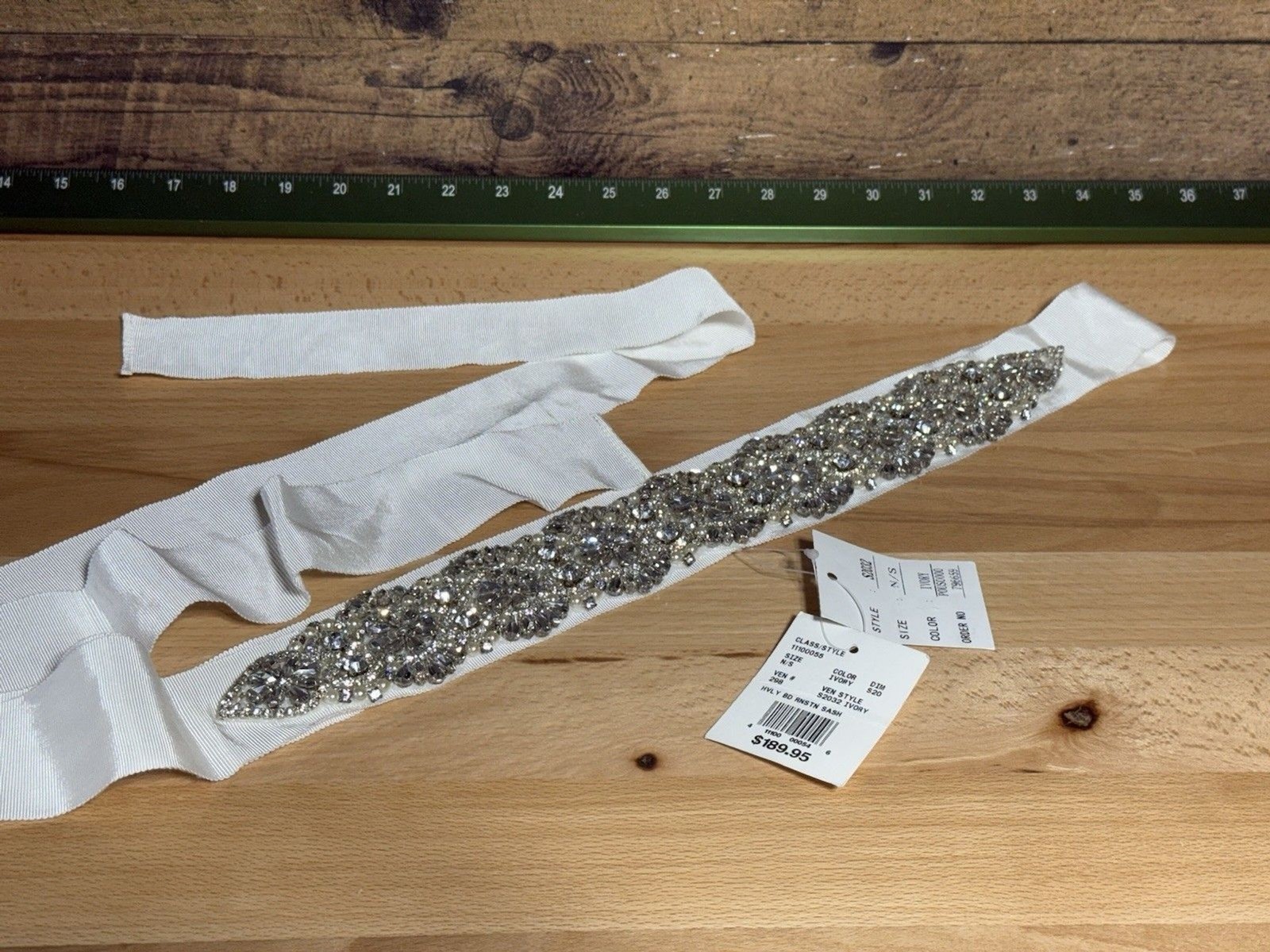 NEW Beautiful Bridal Sash Belt Wedding crystal Jewel Prom Elegant Dress Center