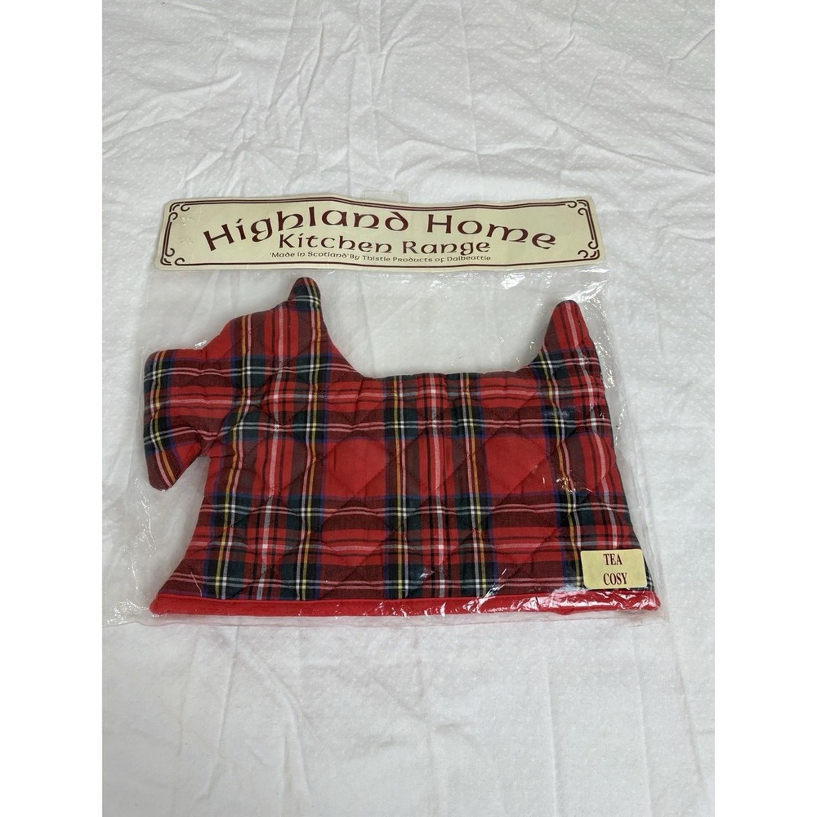 Highland Home Scotty Dog Tea Cosy Red Tartan Plaid Made In Scotland New Vintage