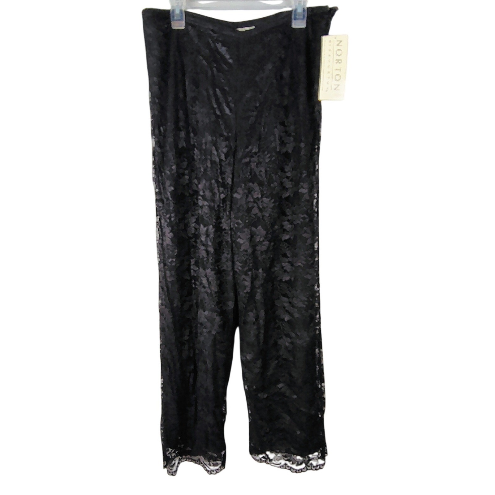 Norton McNaughton Tuxedo Junction Black Lace Pants gothic Victorian 18 NWT