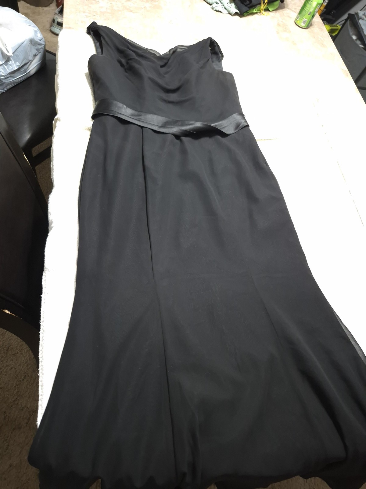 Dress Womens Medium Black Sleeveless Cowl Neck Mermaid Maxi Formal Gown