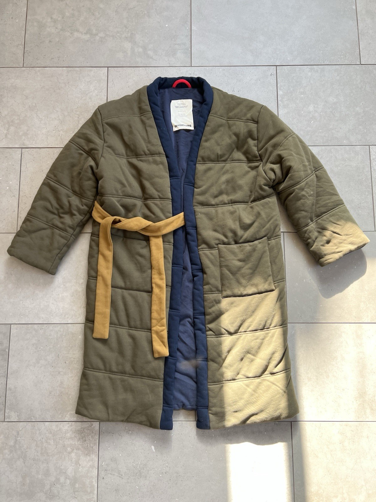 Offhours Riparian Olive Green Home Coat Robe Quilted Jacket One Size RARE