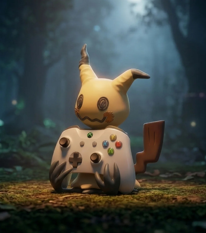 Mimikyu Controller Holder & Stand, Ghost Type Fan Art Gaming Accessory, Compatib