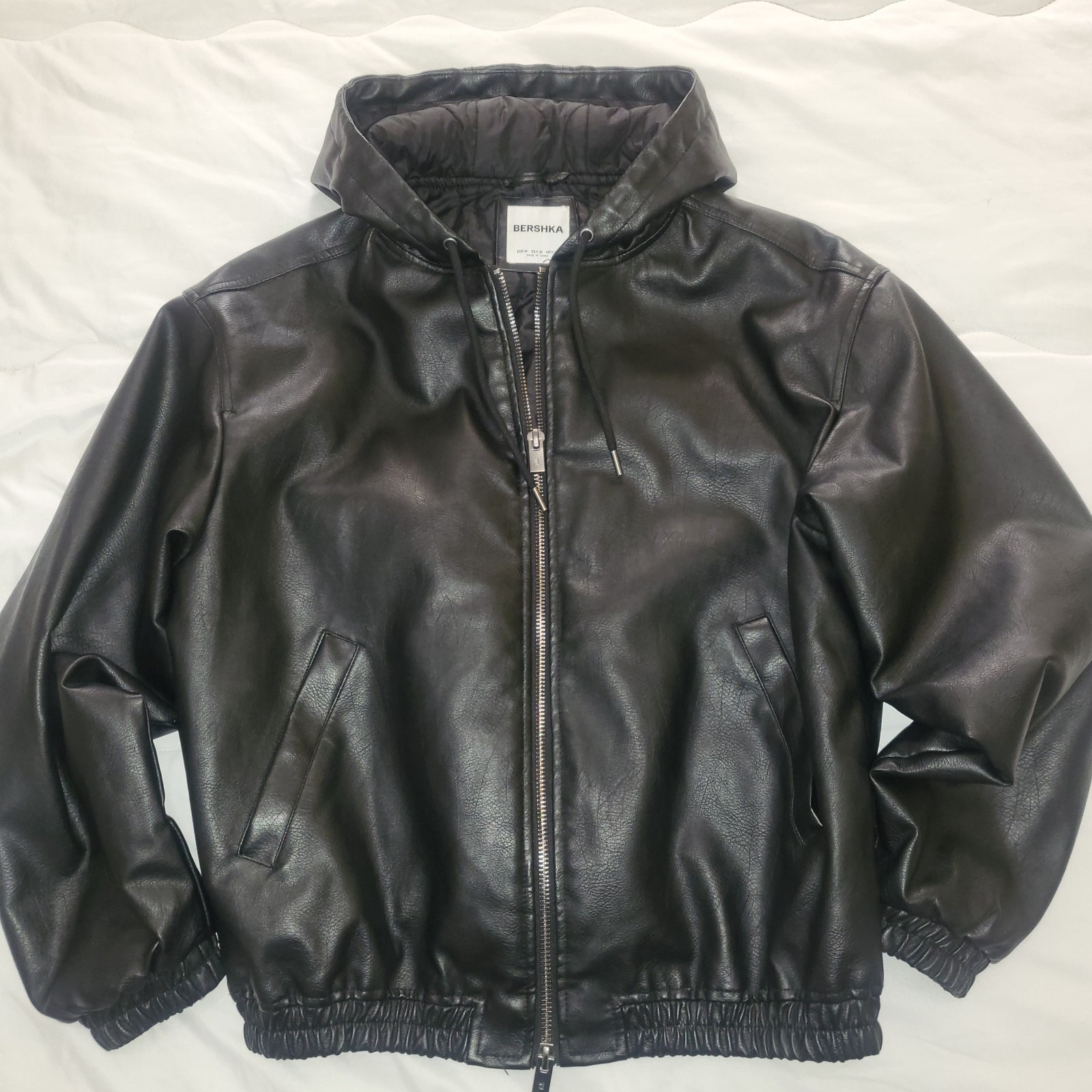 Oversized black faux Leather Jacket Bershka – Size M – Streetwear
