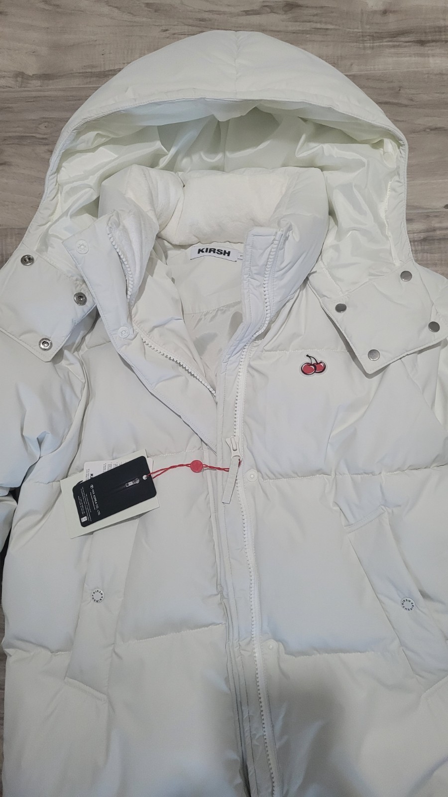 Authentic Kirsh Big Cherry Long Down Padding Puffer Jacket Korea Streetwear