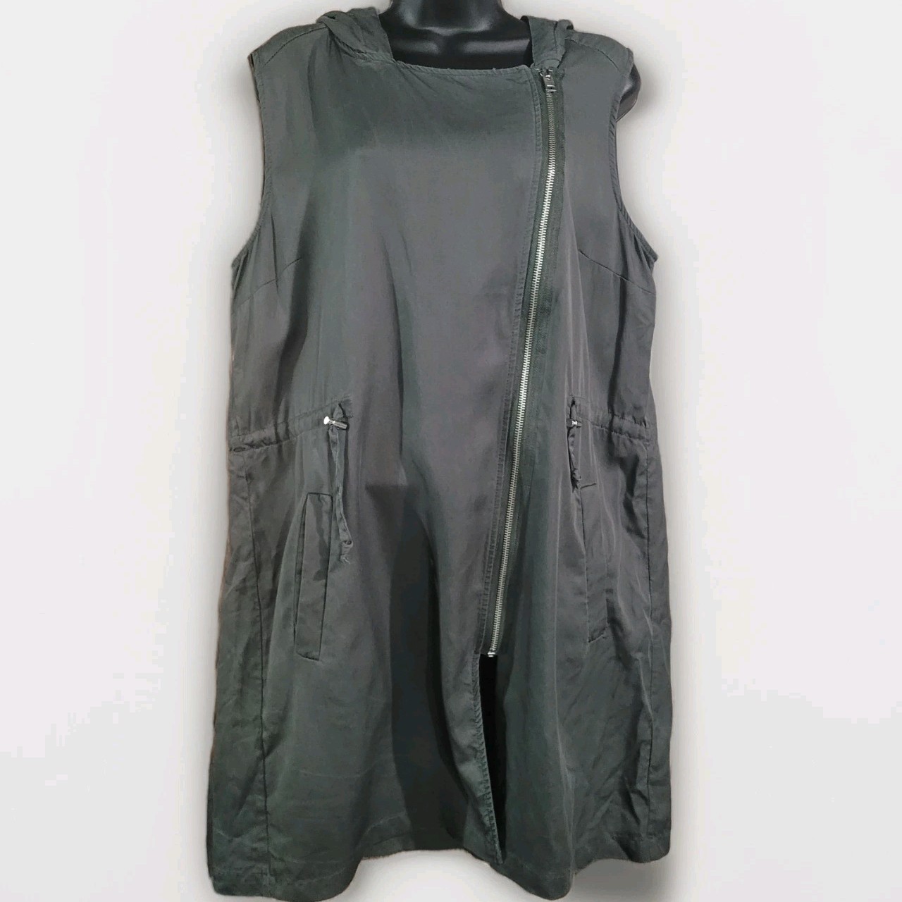 BLACK TAPE_ Tunic Jacket L Gray Cyber Darkwear Futuristic Asymmetric Zip Hooded