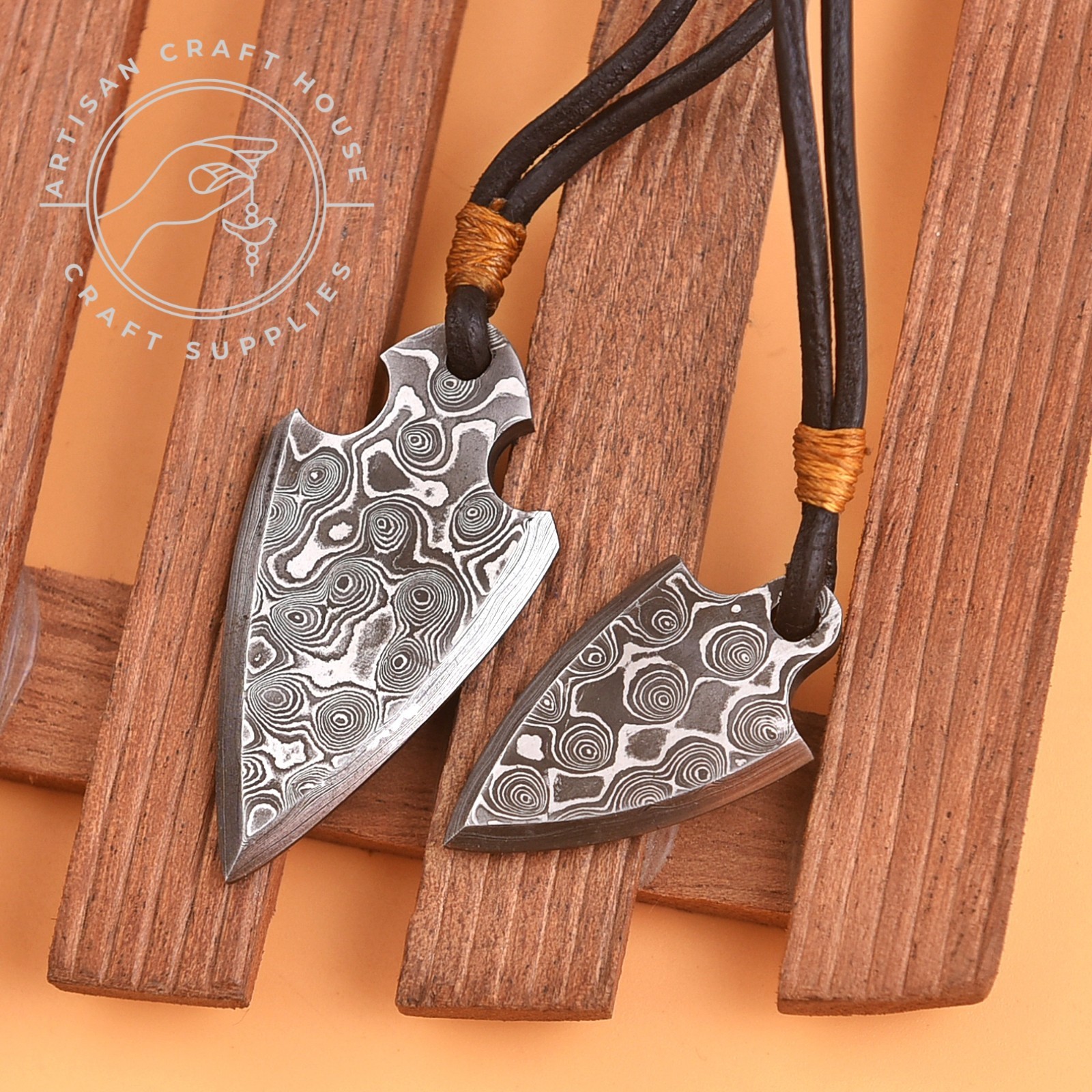 Hand Forged Damascus Steel Locket Necklace Pendant Gift for Her Unique Jewelry