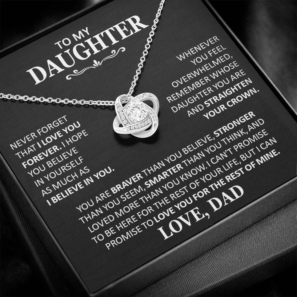 Unique Gift for Daughter From Dad "Never Forget That I Love You" Necklace