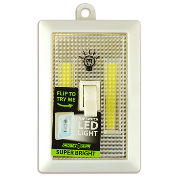 Gadget Gear Bright LED Light Switch Adhesive Light Batteries 4 Pack - WHITE