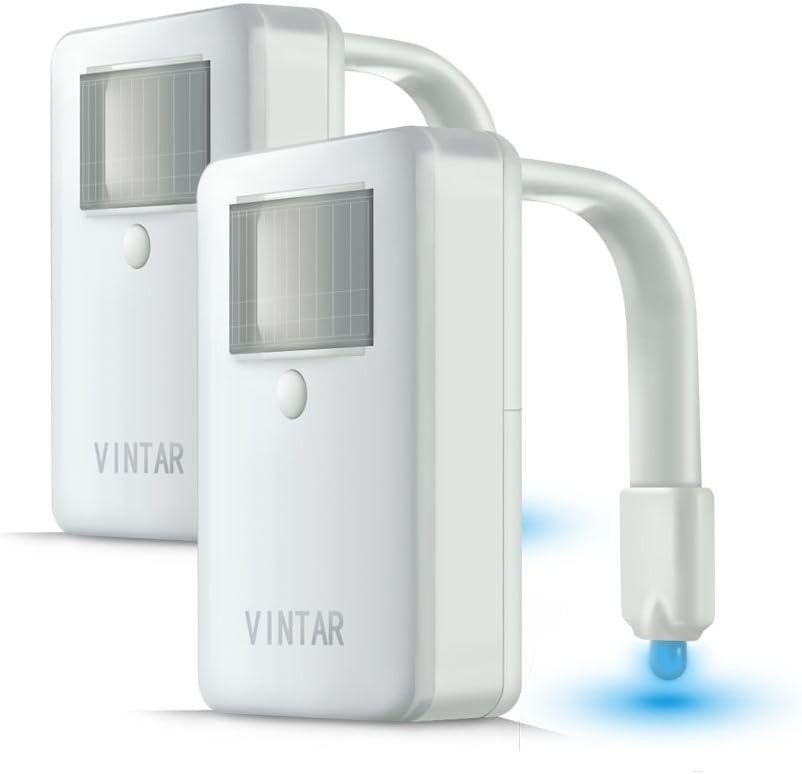 2 Pks 16 Color Motion Sensor LED Toilet Night Light,Cool Gadgets,5 Stage Dimmer