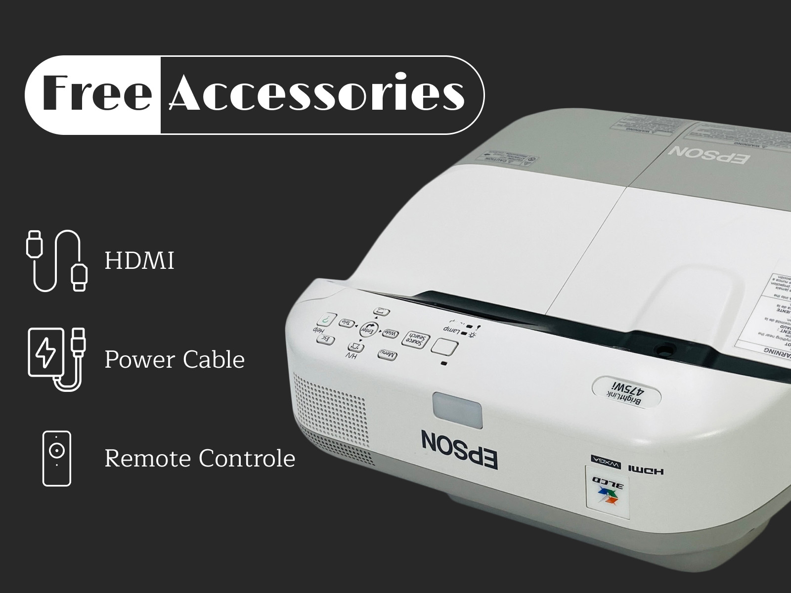 Ultra-Short Throw Interactive 3LCD Projector for Gaming Setup 2600 ANSI w/Kit 🎮