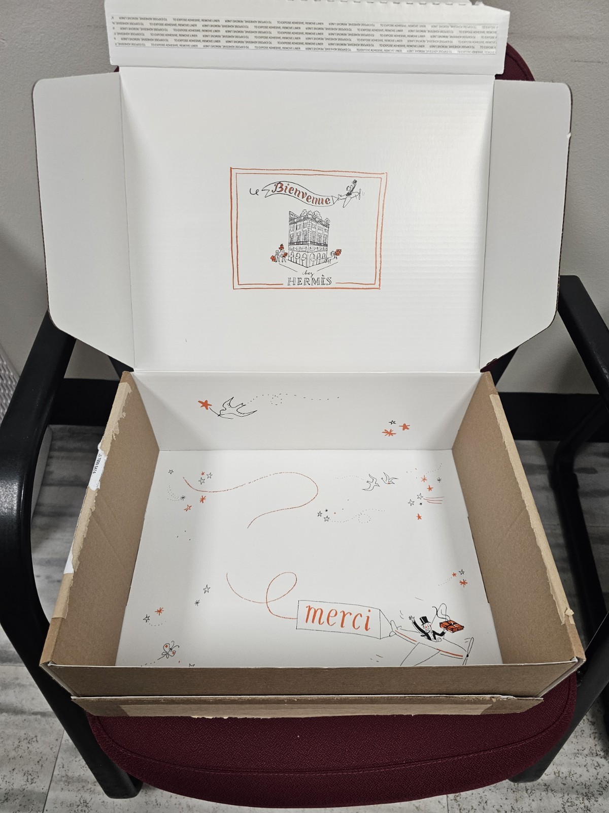 Hermes Shipping Box with Logo Through Out The Interior RARE Design Authentic