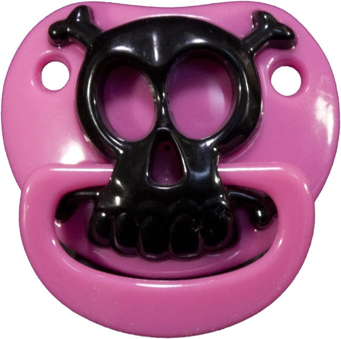 Pink Skull Binky Pacifier Nuk Style Cute Baby Girl Shower gift infant 