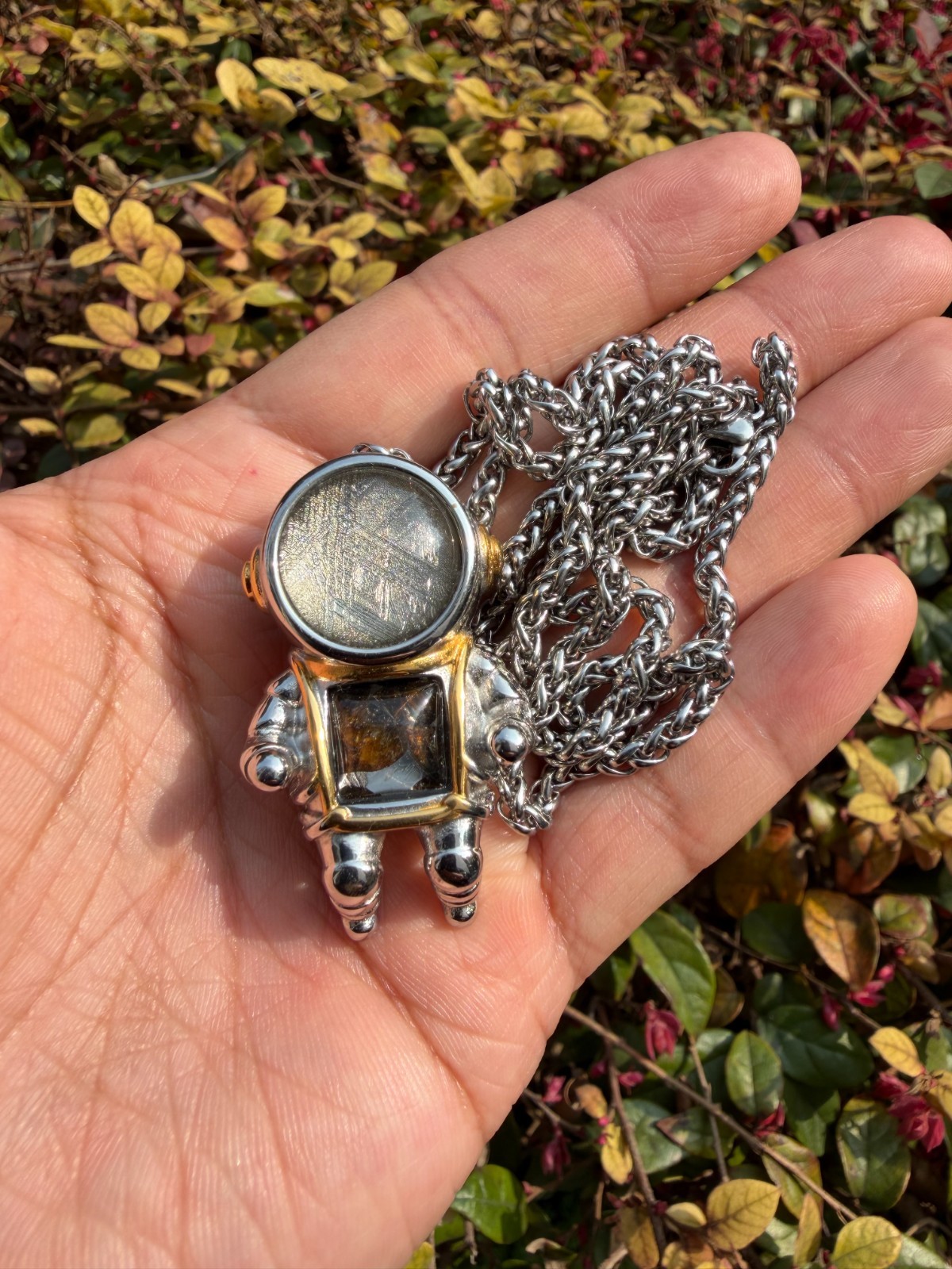 Astronaut Meteorite Pendant Necklace for Men Women Space Jewelry Unique Gift