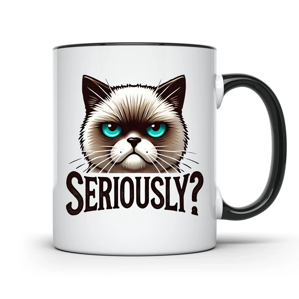 Funny Cat Mug With Seriously Graphic Best Gift For Cat Lovers Unique Coffee Mug