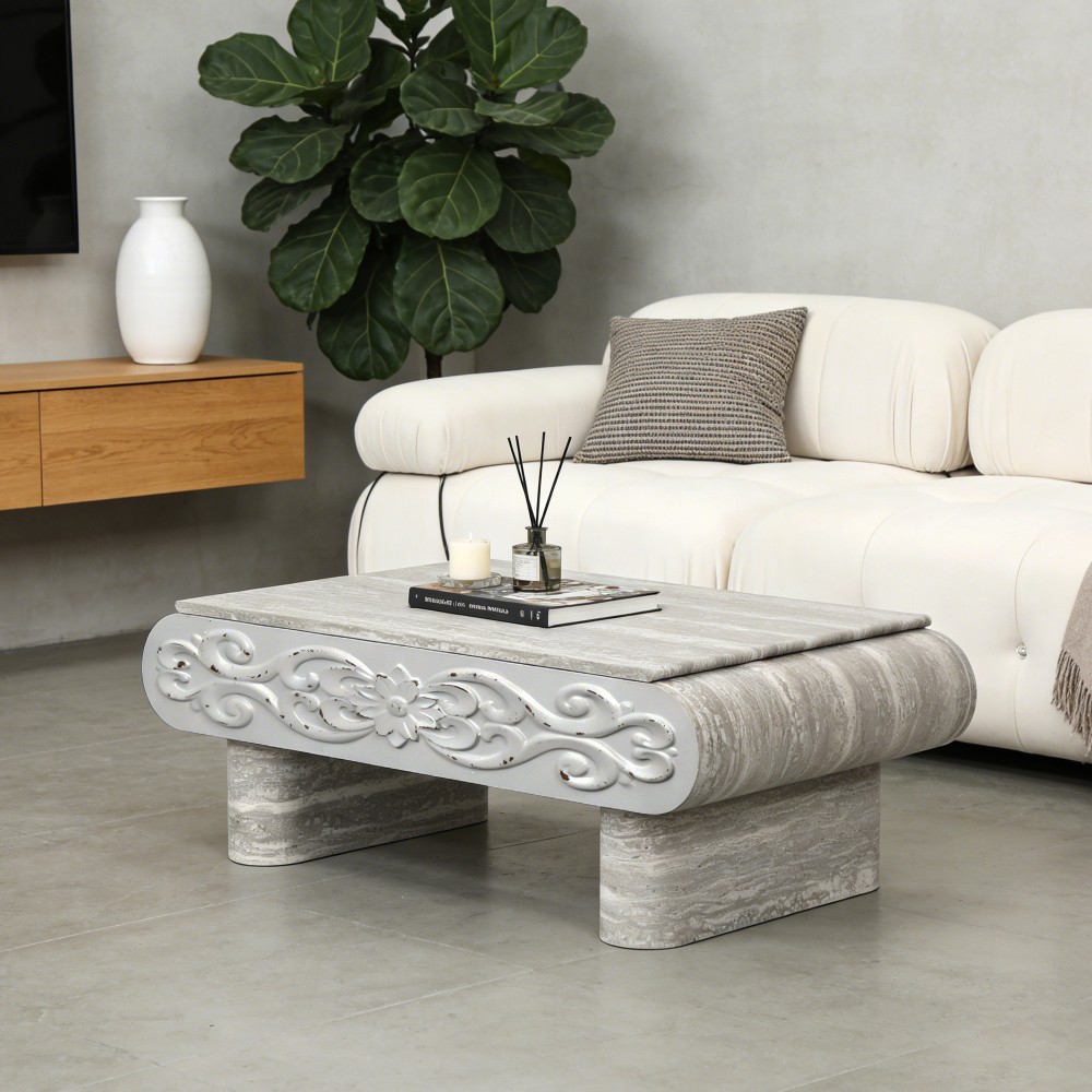 Lift Top Coffee Table with Hidden Storage Drawers Extendable Wooden Table