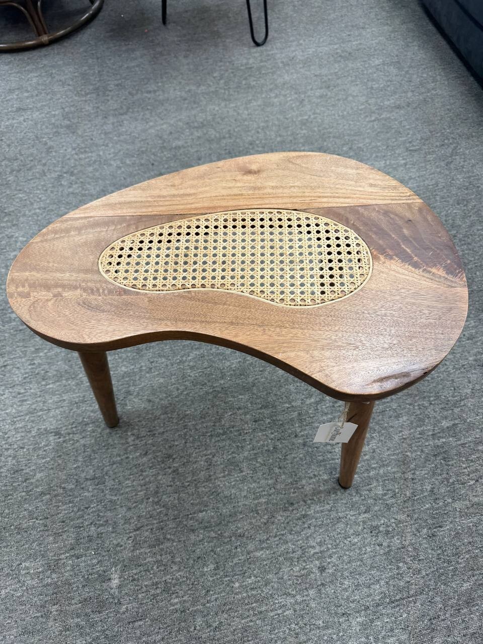 Real Mango Wood with Cane Side Table