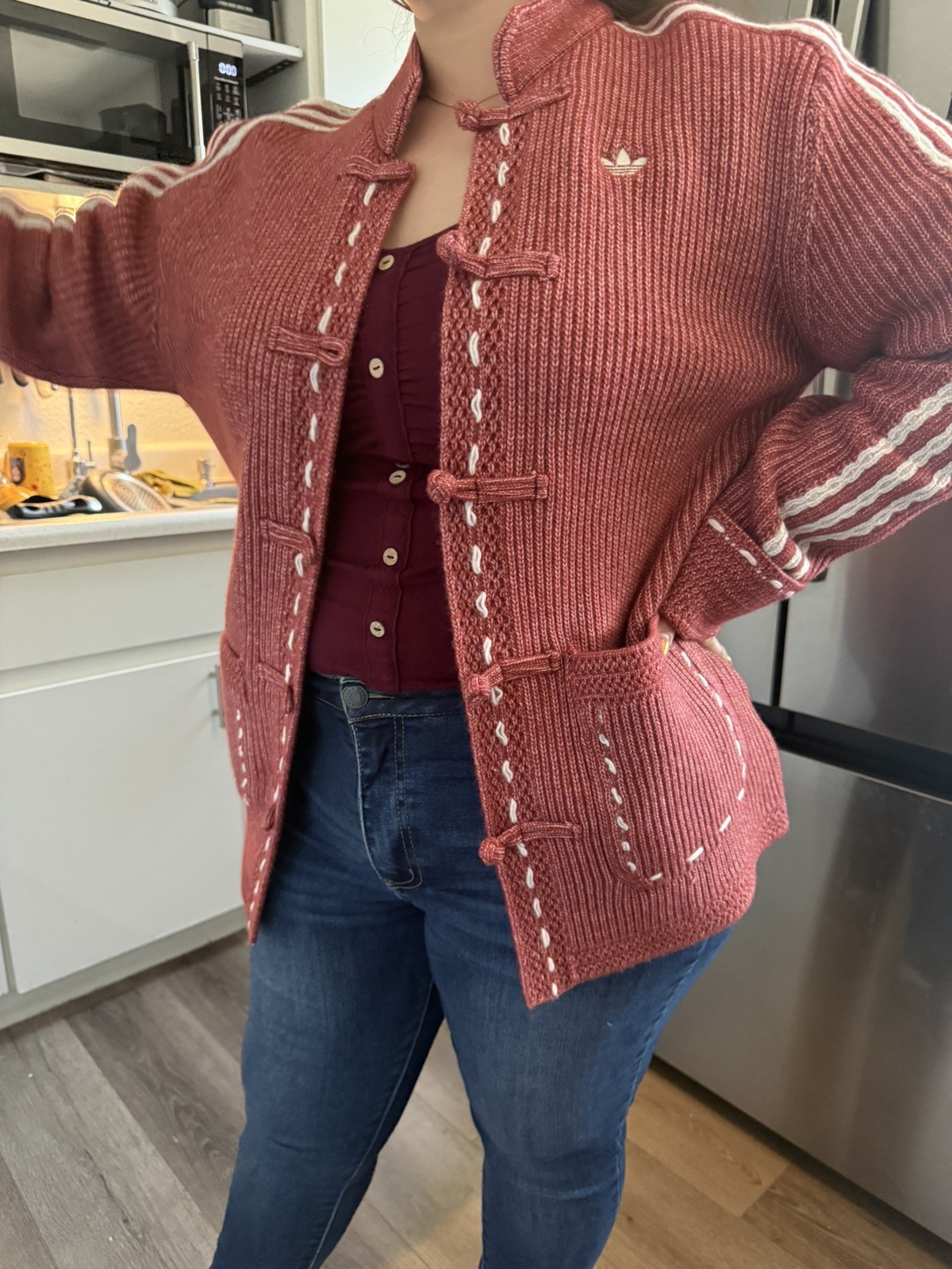 adidas New Chinese-style Casual Knitted Sports Loose Jacket Unisex