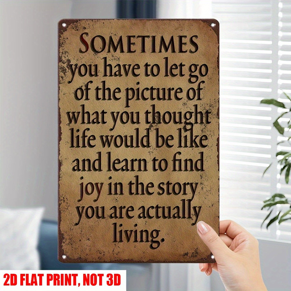 Vintage Metal Sign Inspirational Quote Rustic Home Garden Farmhouse Wall Decor