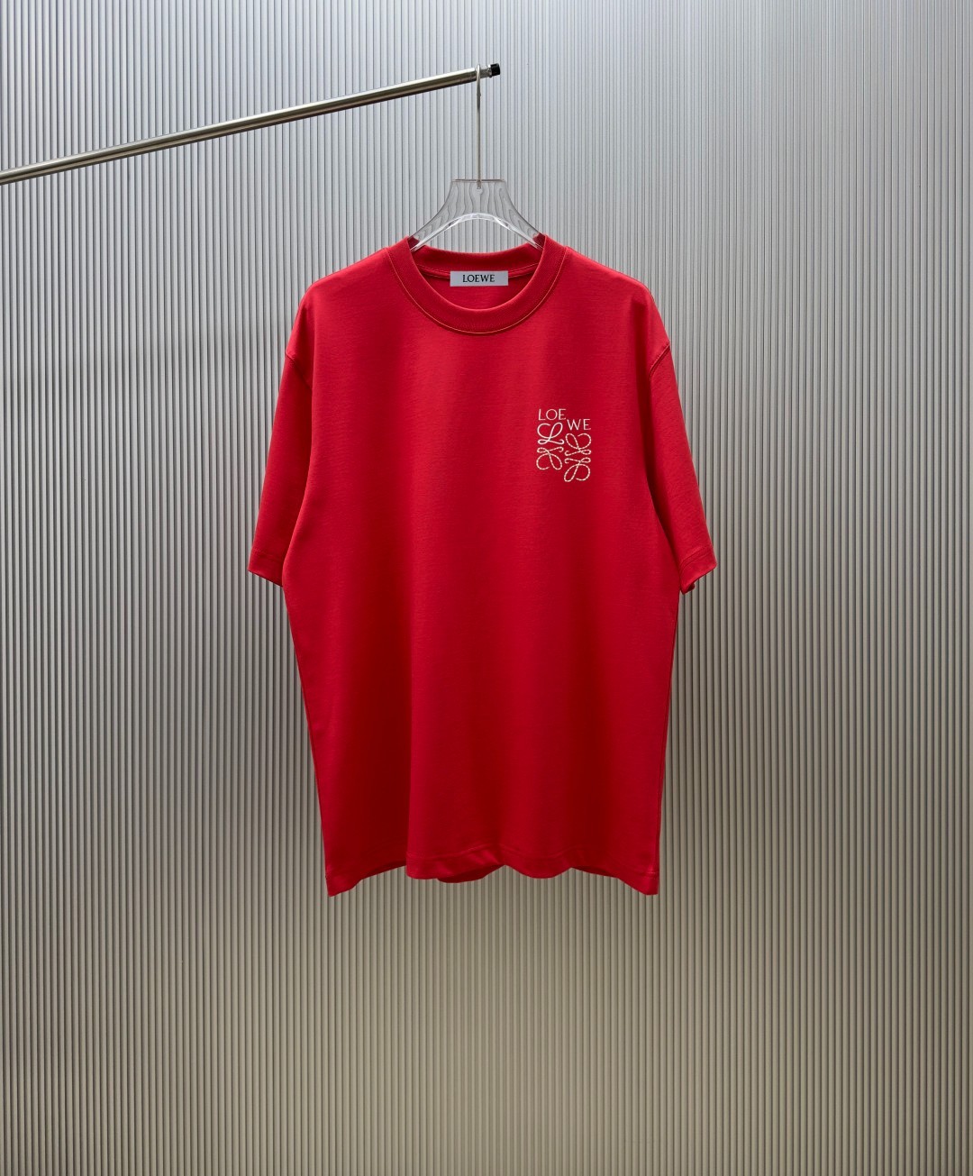 Loewe Men's Short-Sleeve Shirt — Embroidered Print, Versatile Style — Size L