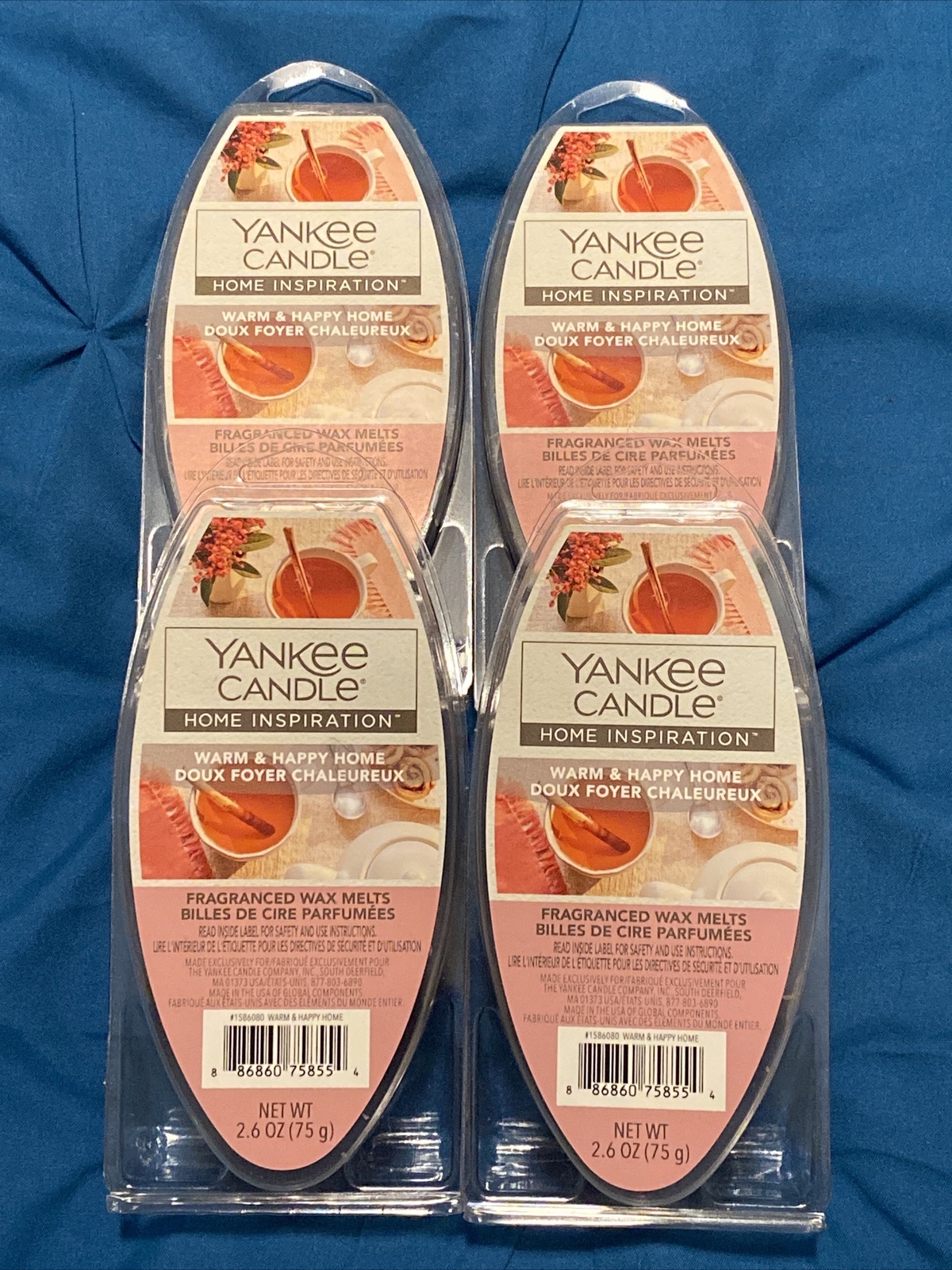 4 Packs Yankee Candle Home Inspiration Warm & Happy Home 6 Ct Wax Melts 2.6 Oz