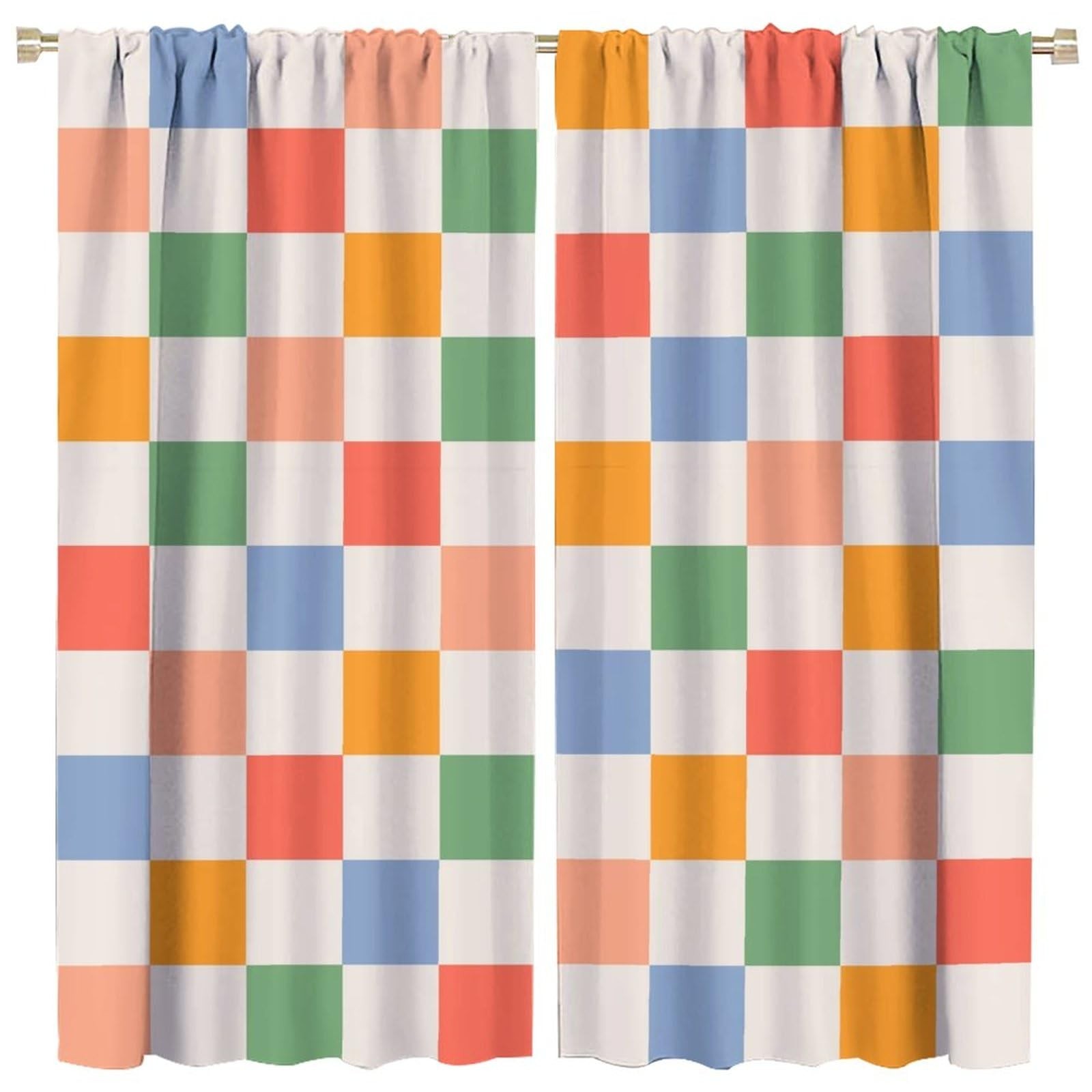 Modern Window Curtains,Cute Abstract Funny Texture Modern Geometric Theme Hom...