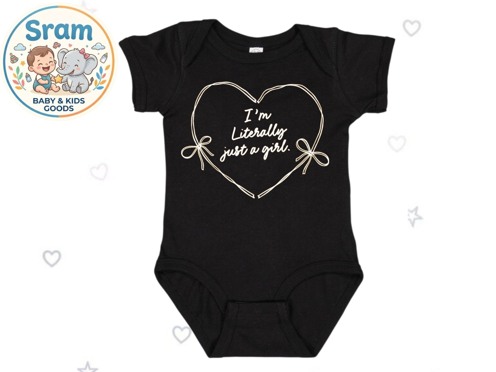 I'm Literally Just a Girl Baby Romper Coquette Bow Outfit Sizes NB to 12M