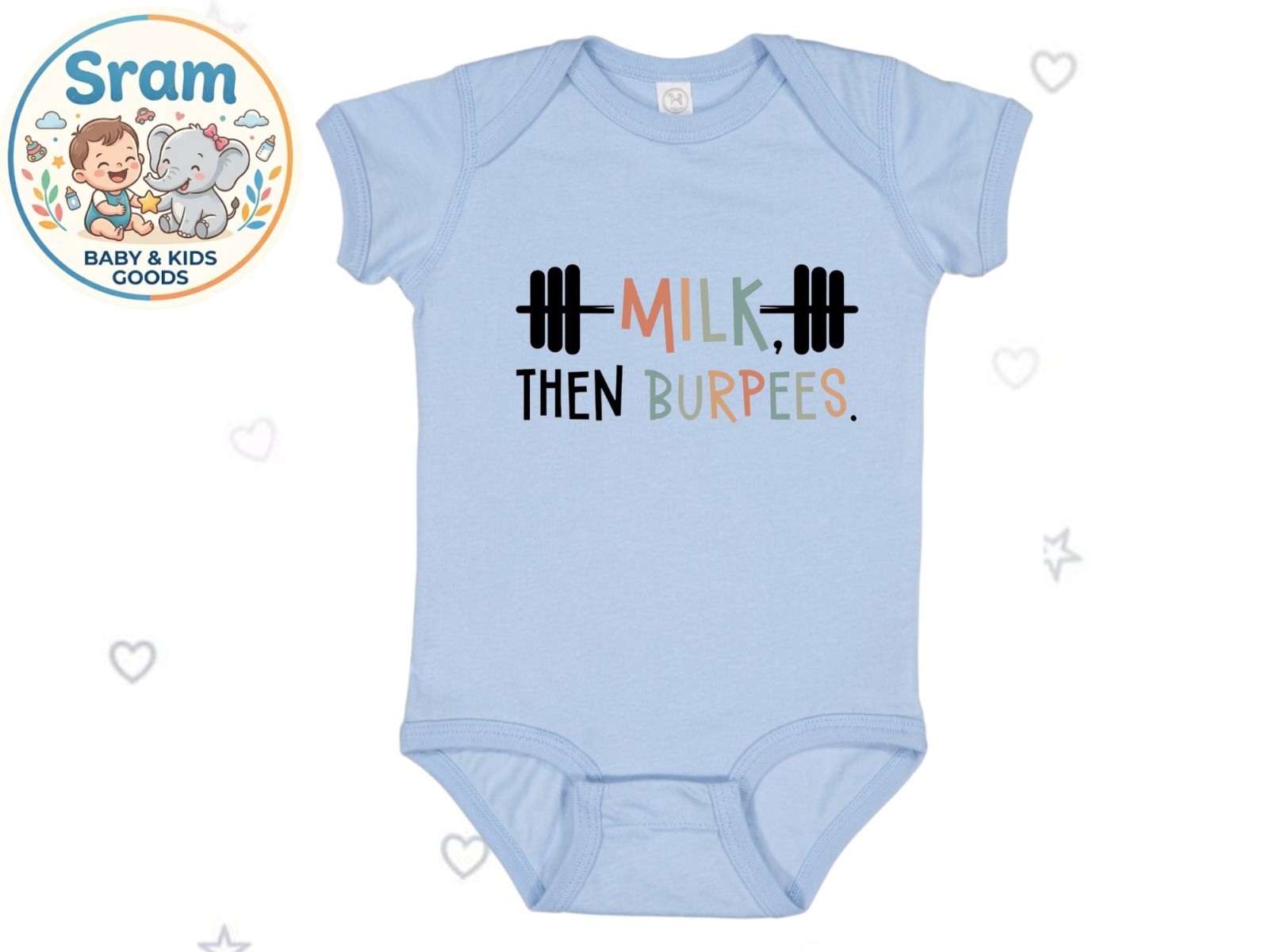 Milk Then Burpees Baby Bodysuit Funny Gym Infant Outfit Cute Baby Gift NB to 12M