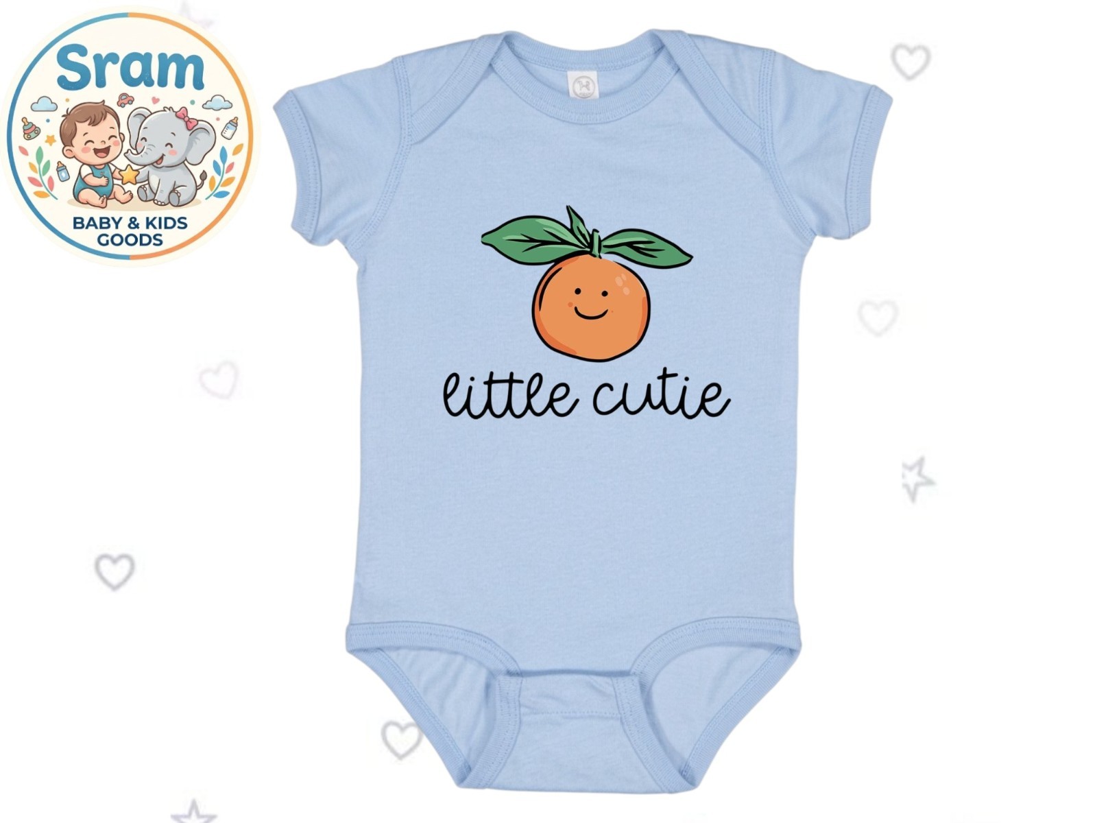 Little Cutie Baby Bodysuit Orange Fruit Newborn Outfit Baby Sizes NB to 12M