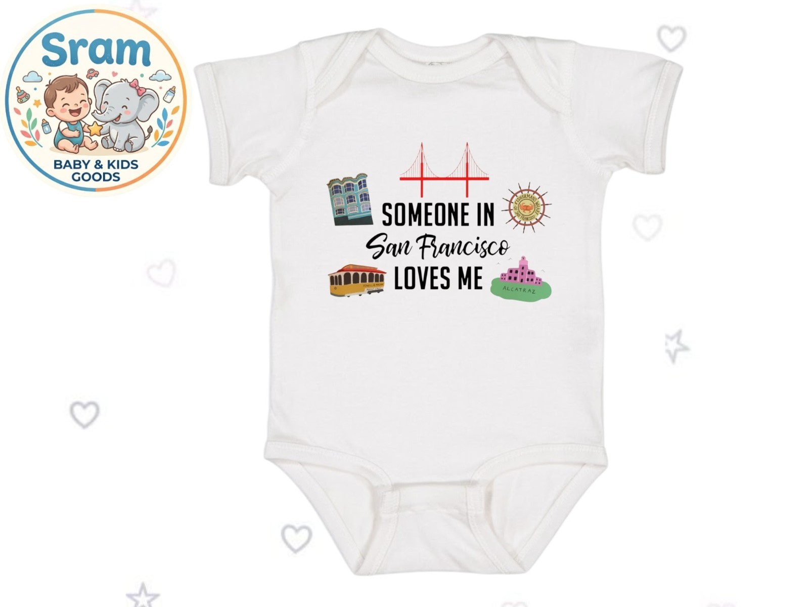 Someone in San Francisco Loves me Natural Organic Baby Bodysuit Sizes NB to 12M
