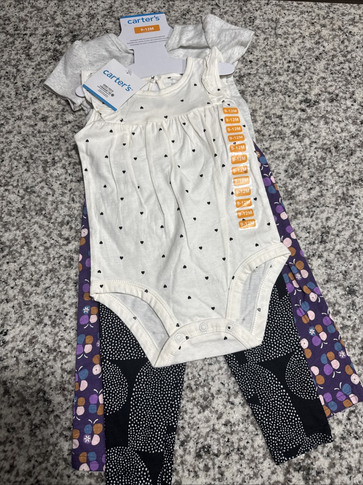 Carter's Baby Girl 4-Piece Set- MULTICOLOR, 9-12 Month New With Tags
