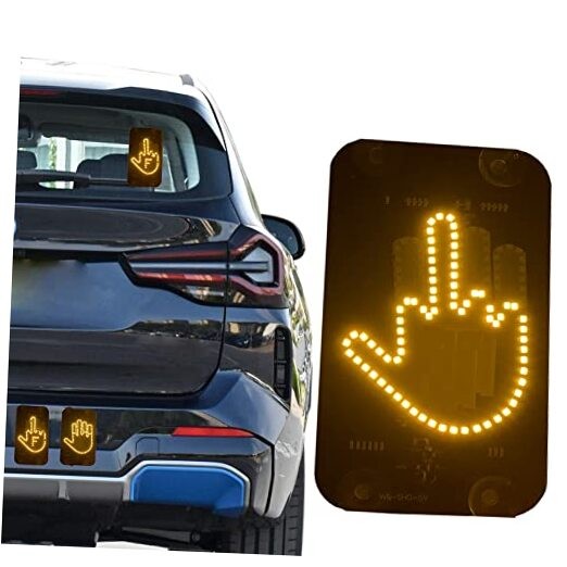 LED Middle Finger Sign for Car, Truck, Thank You Lights, Thumb Up Down Black