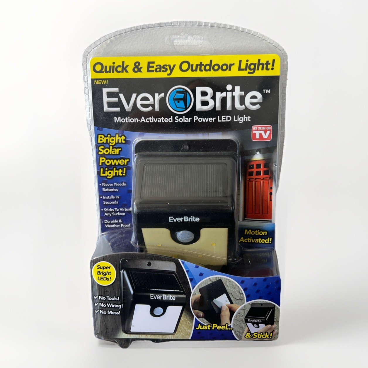 New Ever Brite BRITE Motion Activated LED Solar Light, Black