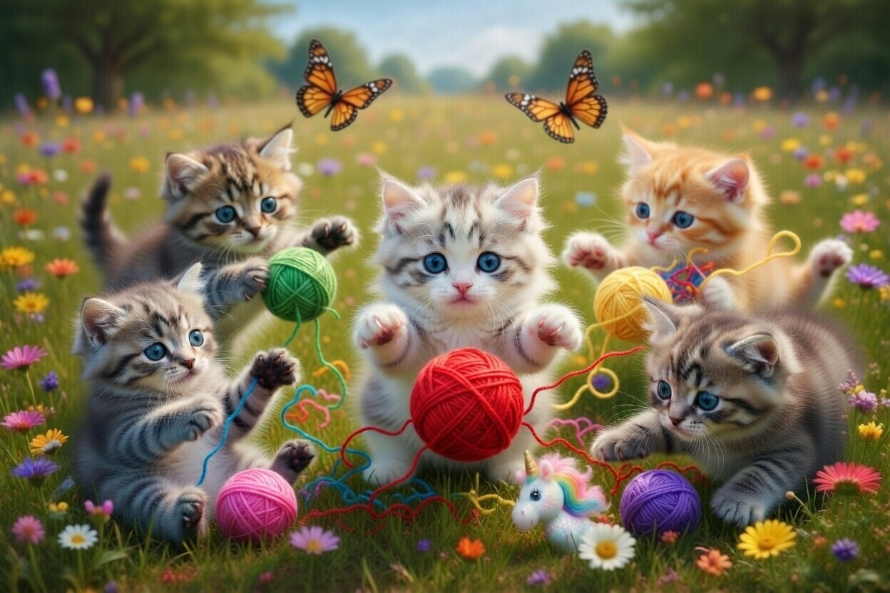 Cute Baby Cat Kitty 4K Wallpaper Digital Art HD Animal Printable Kids Room 1110
