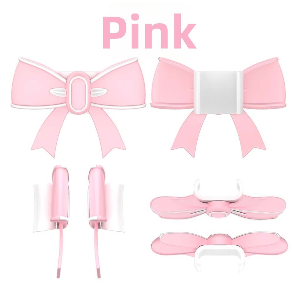 For Tonies Headphones Accessory Silicone Bow Clip Detachable Fun Style Pink Red