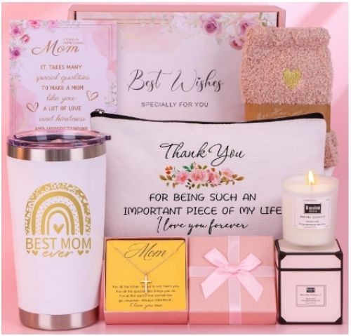 Mother’s Day Gift Basket for Mom – Personalized Gift Box w/ Tumbler