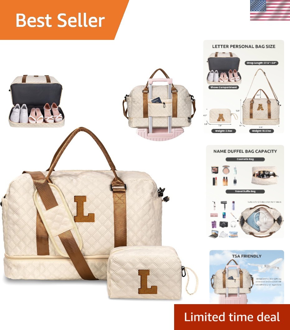 Gifts for Women Birthday Unique-Personalized Initial Duffle Bag - Weekender B...